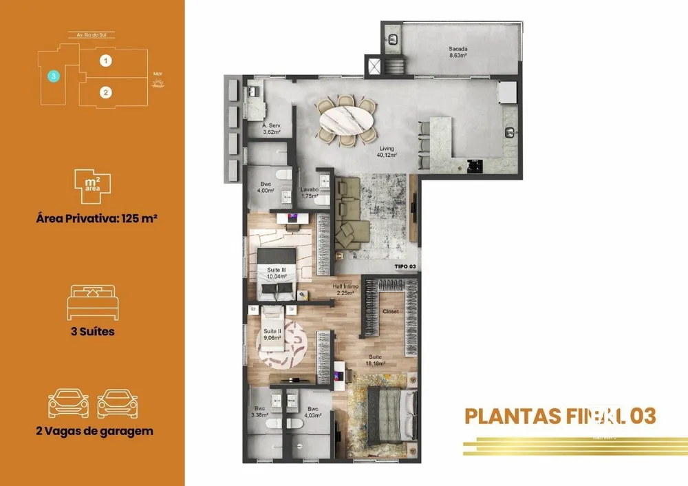 Apartamento, 3 quartos, 124 m² - Foto 16