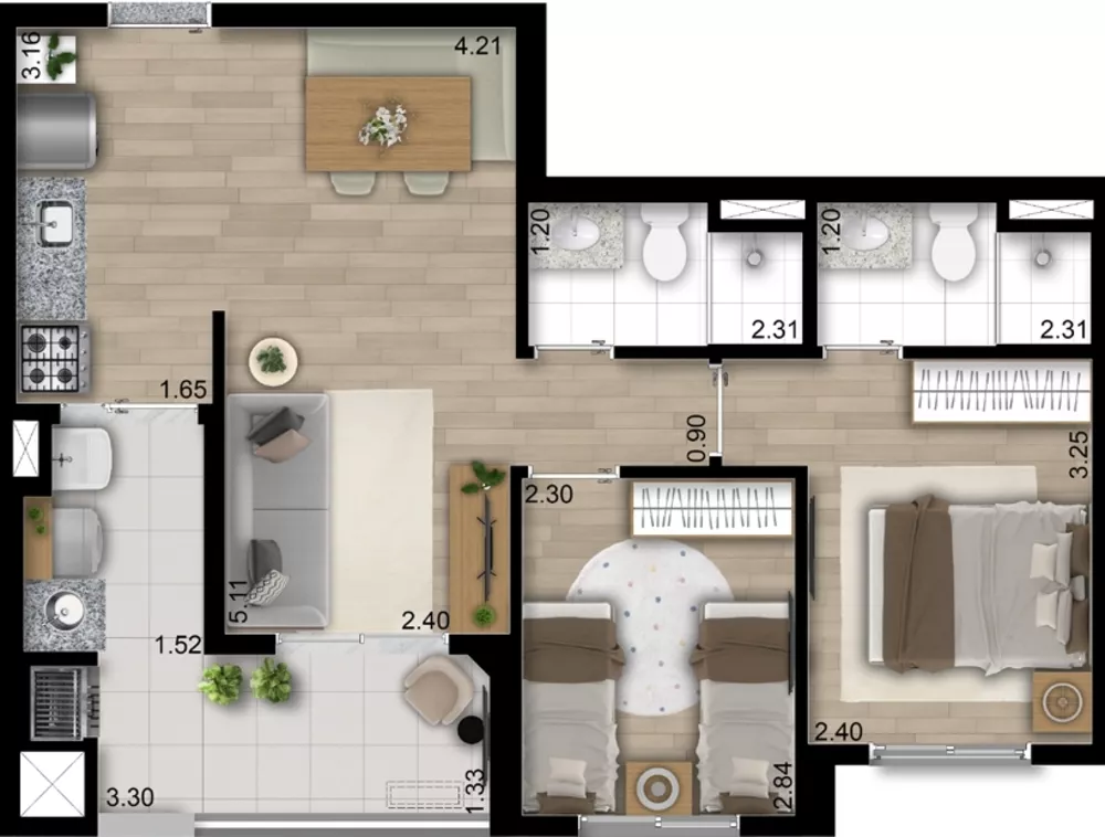 Apartamento, 2 quartos, 49 m² - Foto 6