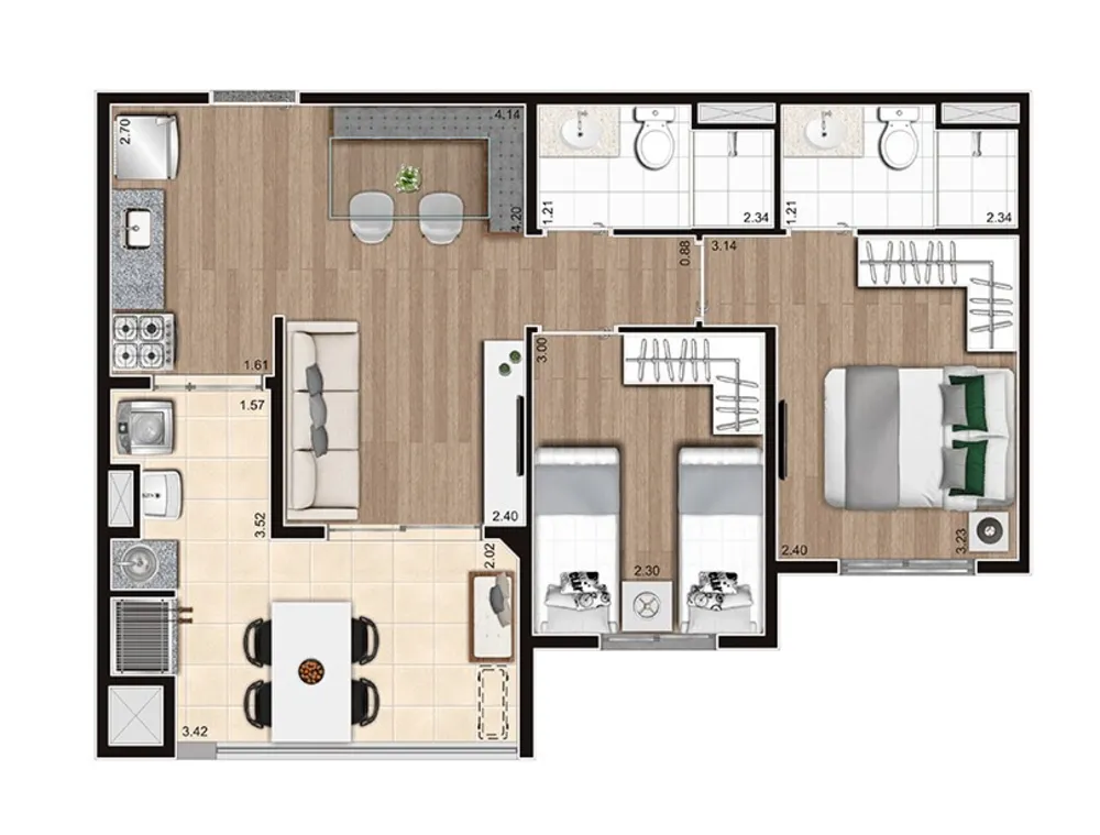 Apartamento, 2 quartos, 54 m² - Foto 14