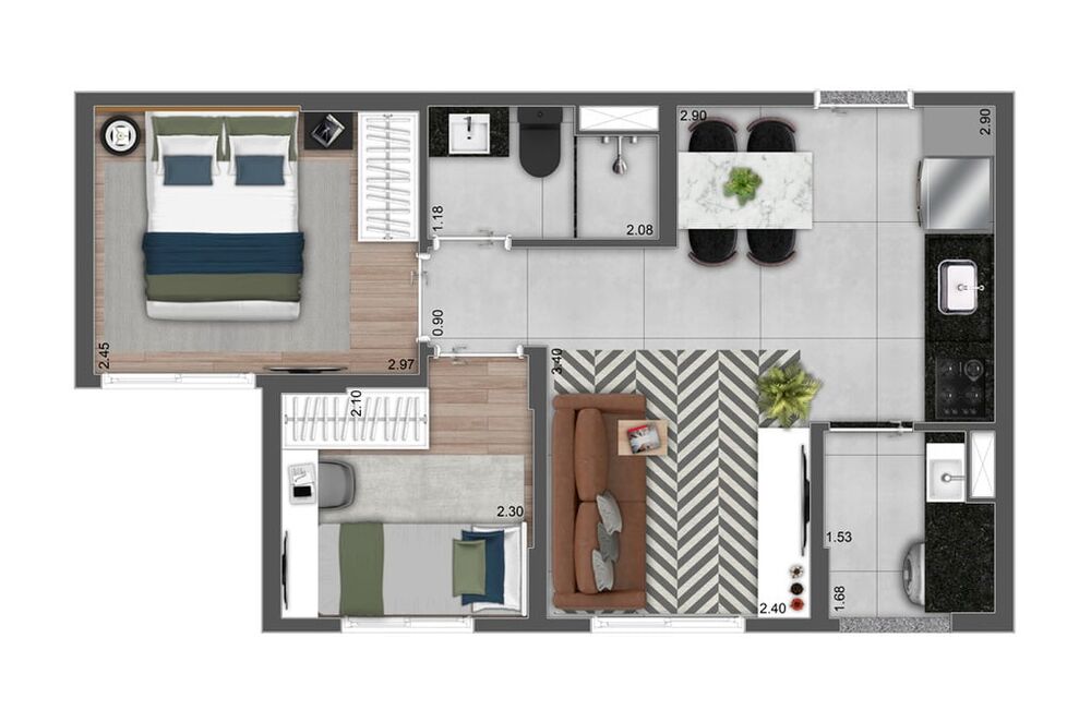 Apartamento, 2 quartos, 38 m² - Foto 1