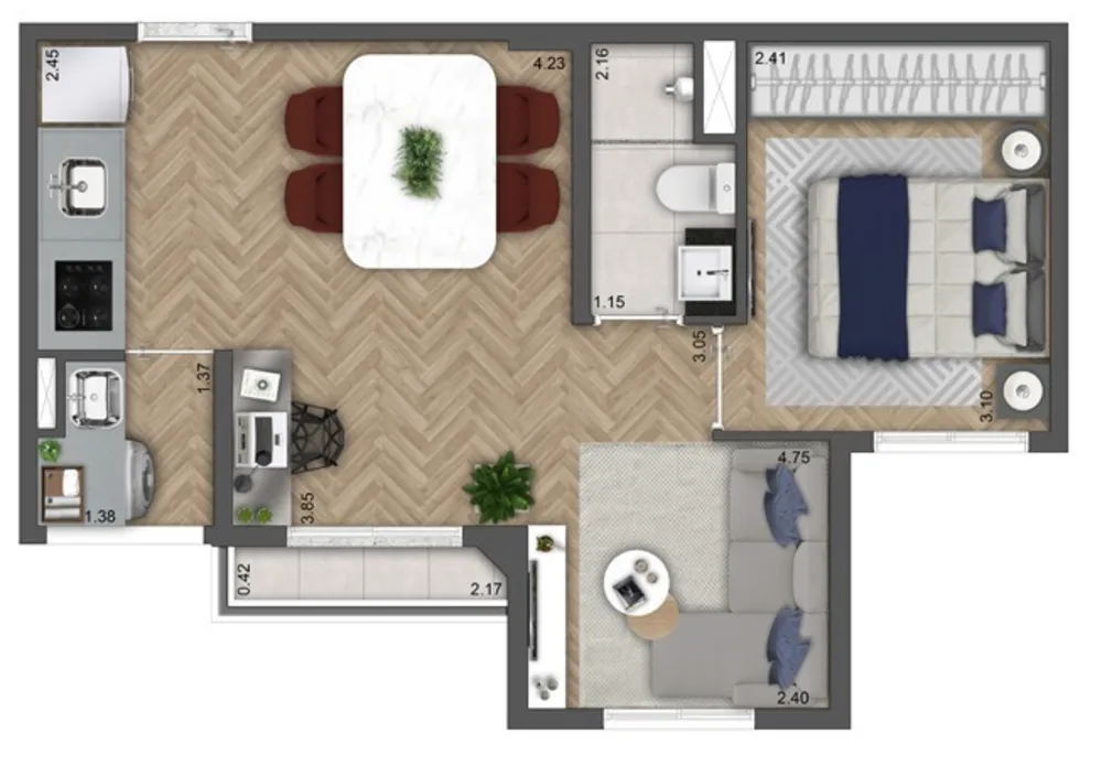 Apartamento, 2 quartos, 37 m² - Foto 15