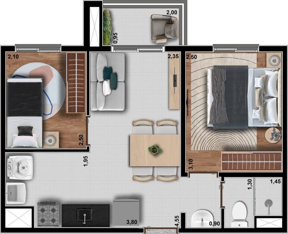 Apartamento, 2 quartos, 38 m² - Foto 3