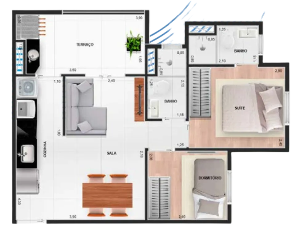Apartamento, 2 quartos, 46 m² - Foto 16