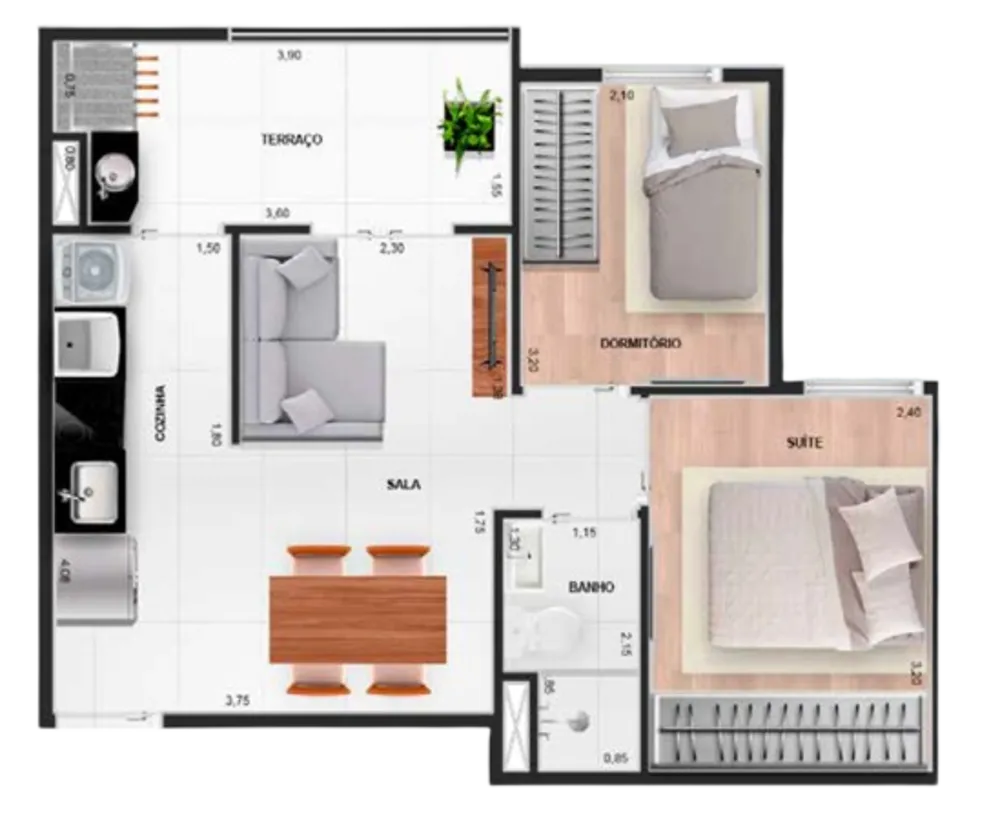 Apartamento, 2 quartos, 46 m² - Foto 16