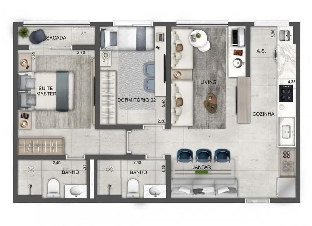 Apartamento, 2 quartos, 154 m² - Foto 16