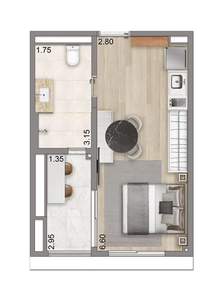 Apartamento, 1 quarto, 46 m² - Foto 7