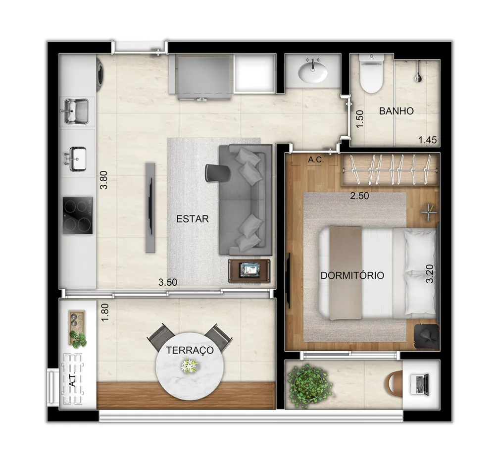 Apartamento, 1 quarto, 25 m² - Foto 18