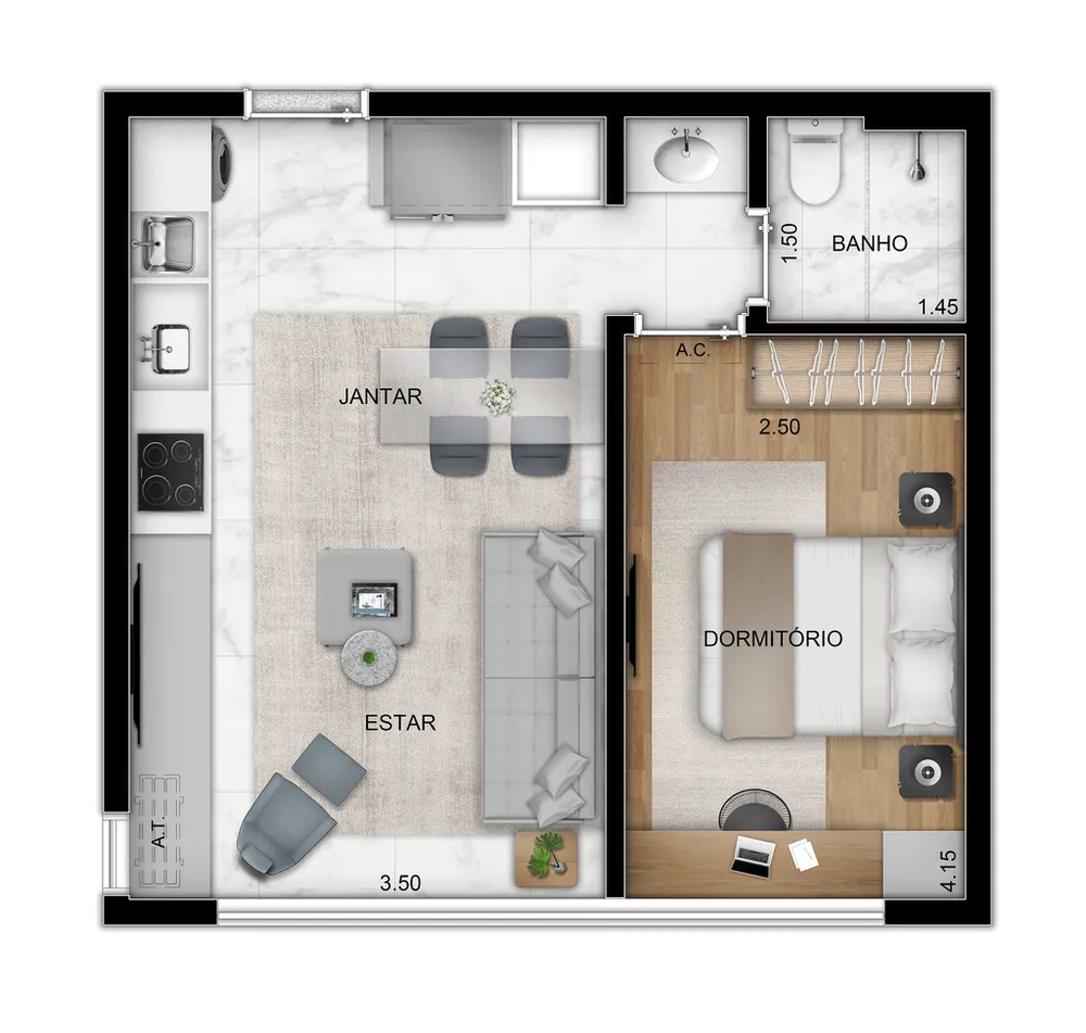 Apartamento, 1 quarto, 25 m² - Foto 19