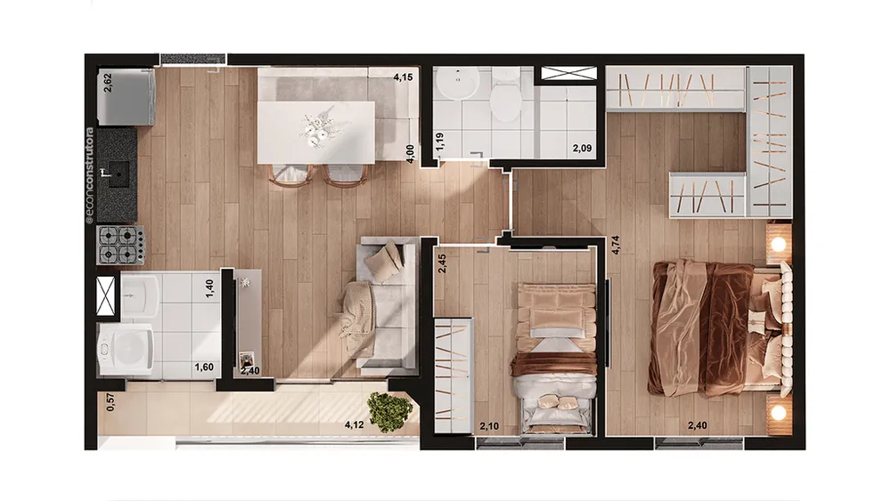 Apartamento, 2 quartos, 38 m² - Foto 19
