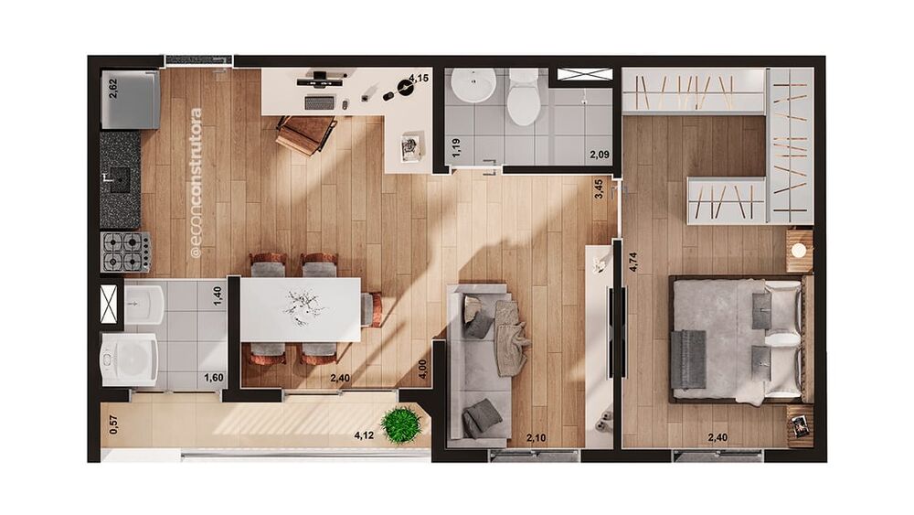 Apartamento, 2 quartos, 38 m² - Foto 1