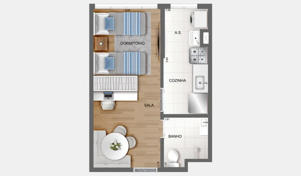 Apartamento, 2 quartos, 38 m² - Foto 15