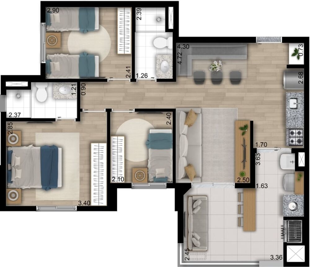 Apartamento, 2 quartos, 56 m² - Foto 20