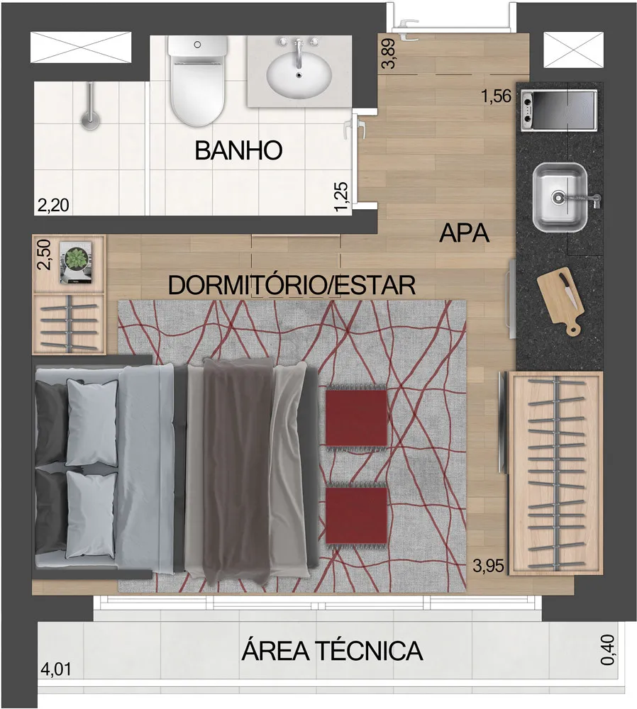Apartamento, 1 quarto, 28 m² - Foto 6