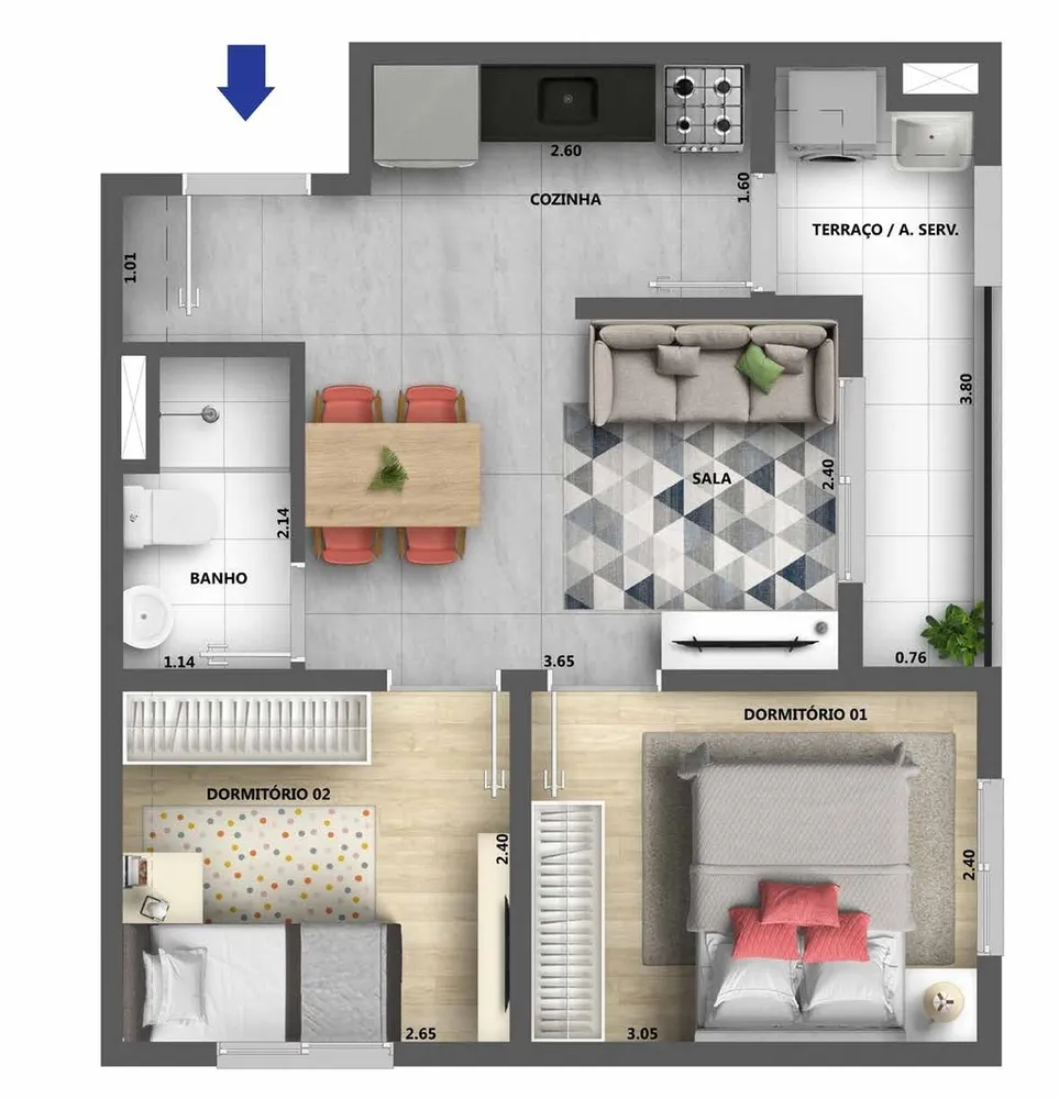 Apartamento, 2 quartos, 34 m² - Foto 19