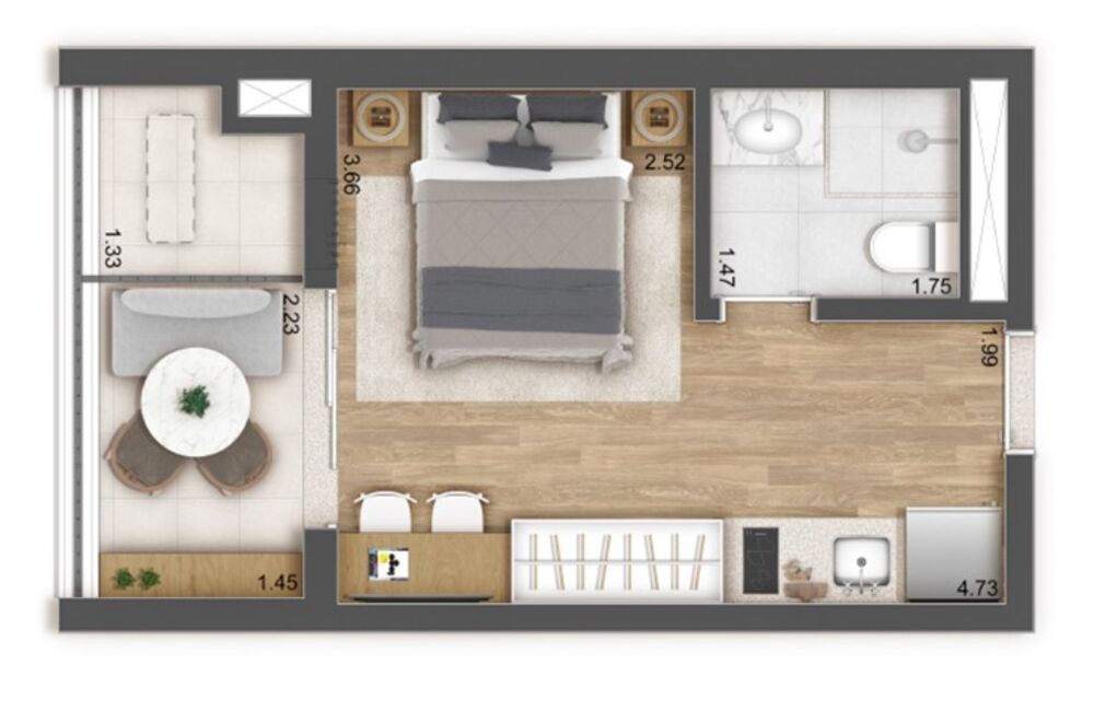 Apartamento, 1 quarto, 27 m² - Foto 9