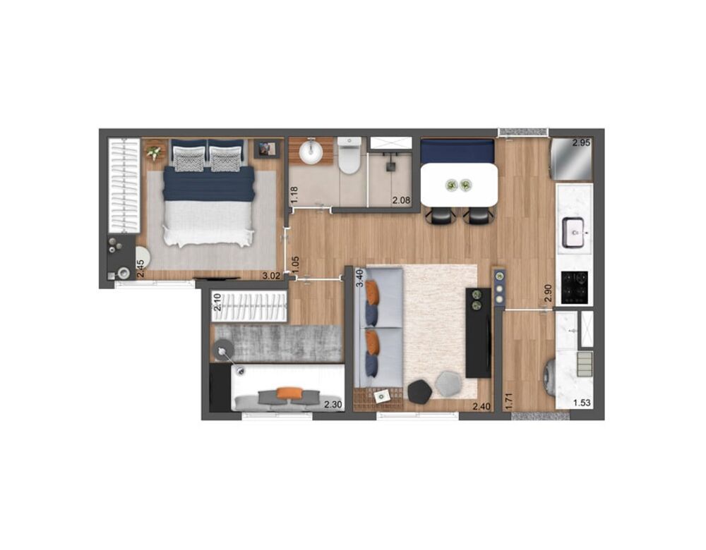 Apartamento, 2 quartos, 38 m² - Foto 6