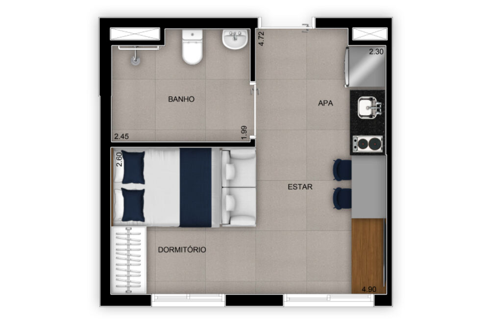 Apartamento, 1 quarto, 26 m² - Foto 5