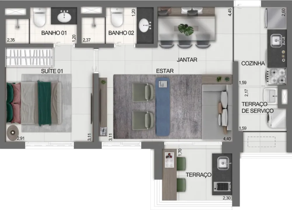 Apartamento, 2 quartos, 54 m² - Foto 10