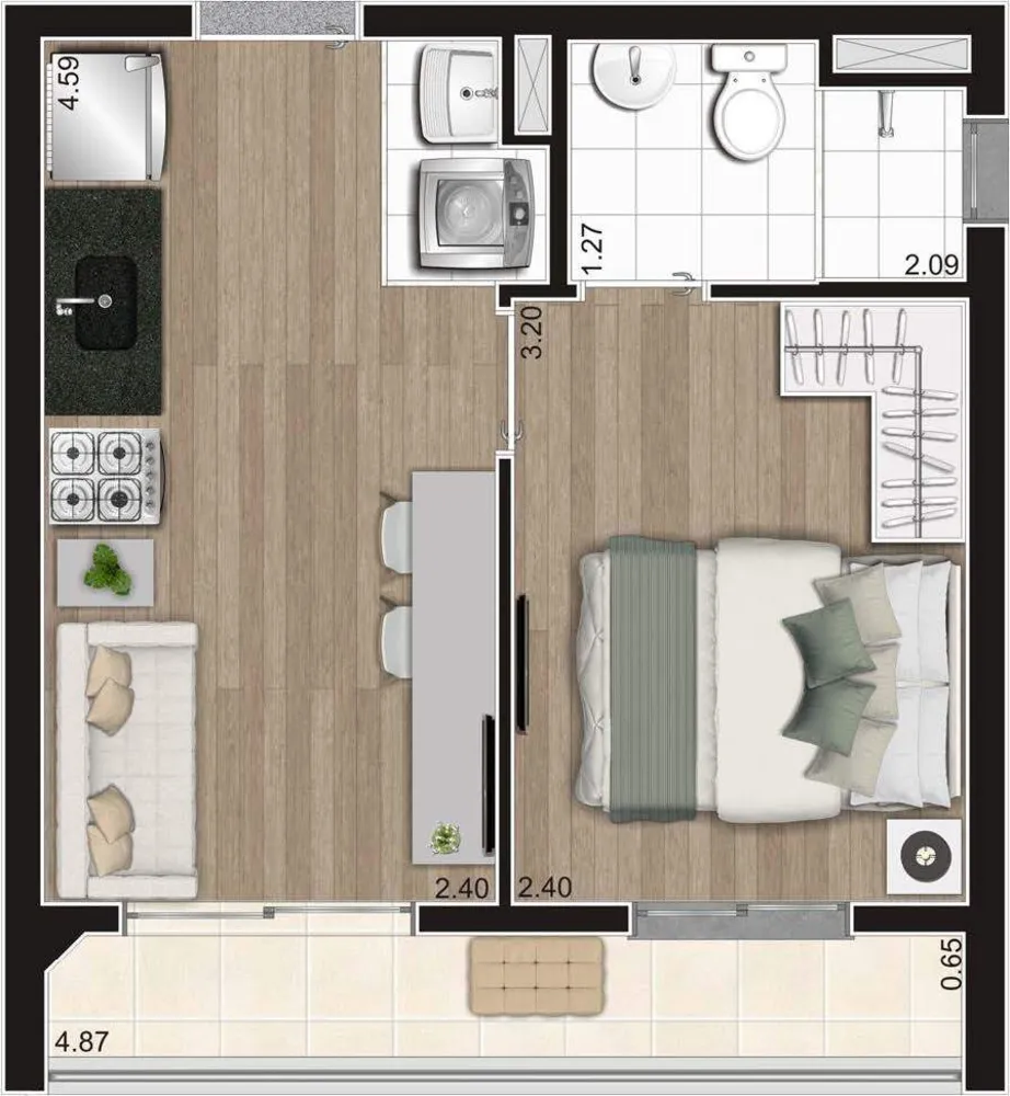 Apartamento, 2 quartos, 37 m² - Foto 13