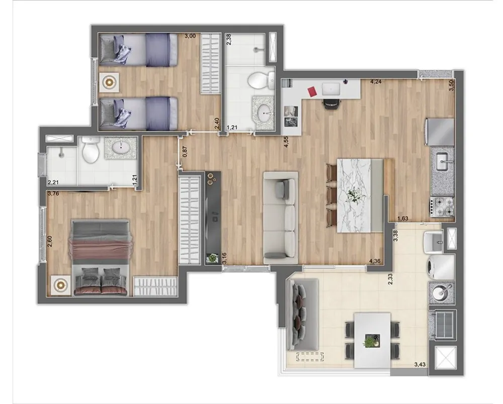 Apartamento, 2 quartos, 54 m² - Foto 16