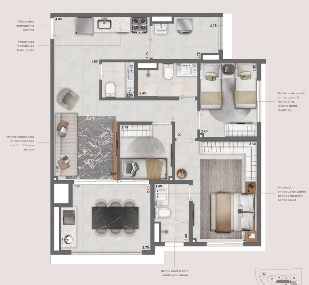 Apartamento, 3 quartos, 121 m² - Foto 2