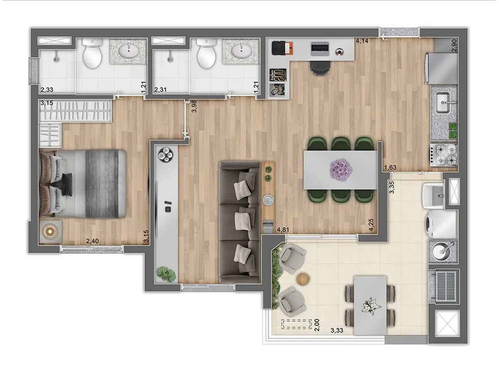 Apartamento, 3 quartos, 66 m² - Foto 19