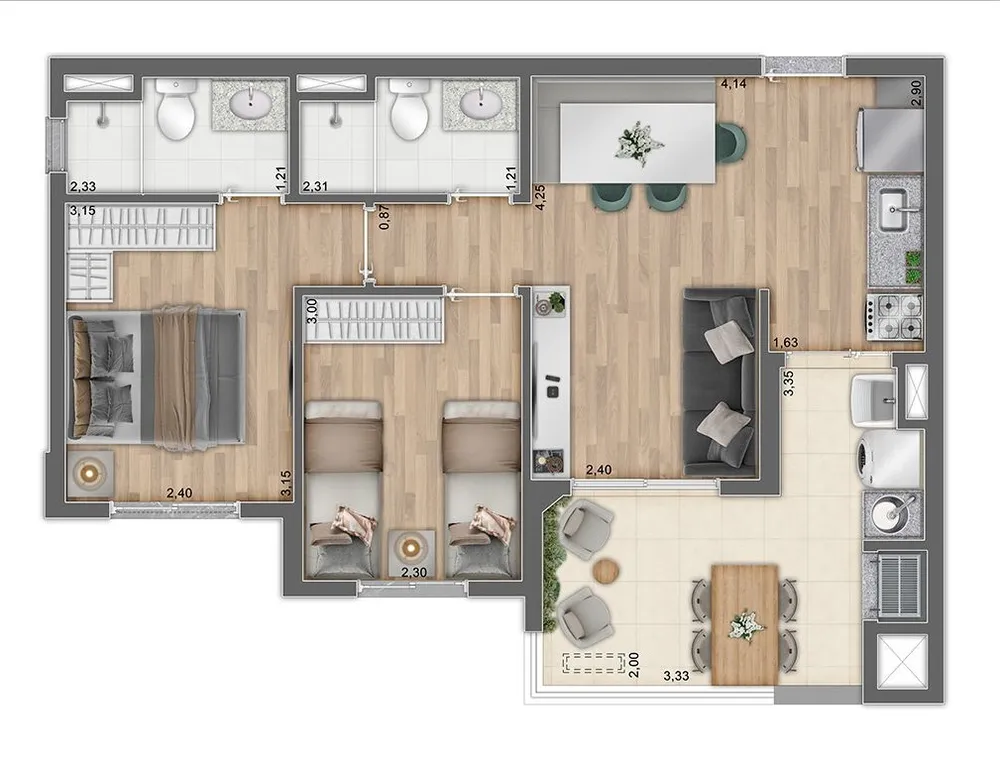 Apartamento, 3 quartos, 66 m² - Foto 18