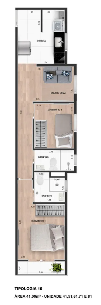 Apartamento, 2 quartos, 36 m² - Foto 15
