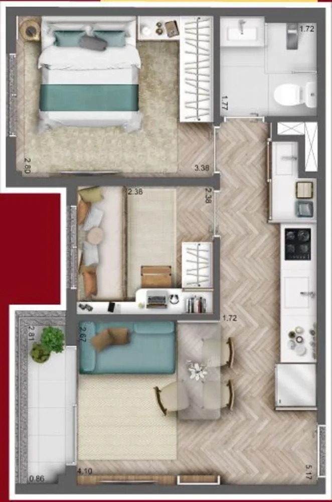 Apartamento, 2 quartos, 38 m² - Foto 5