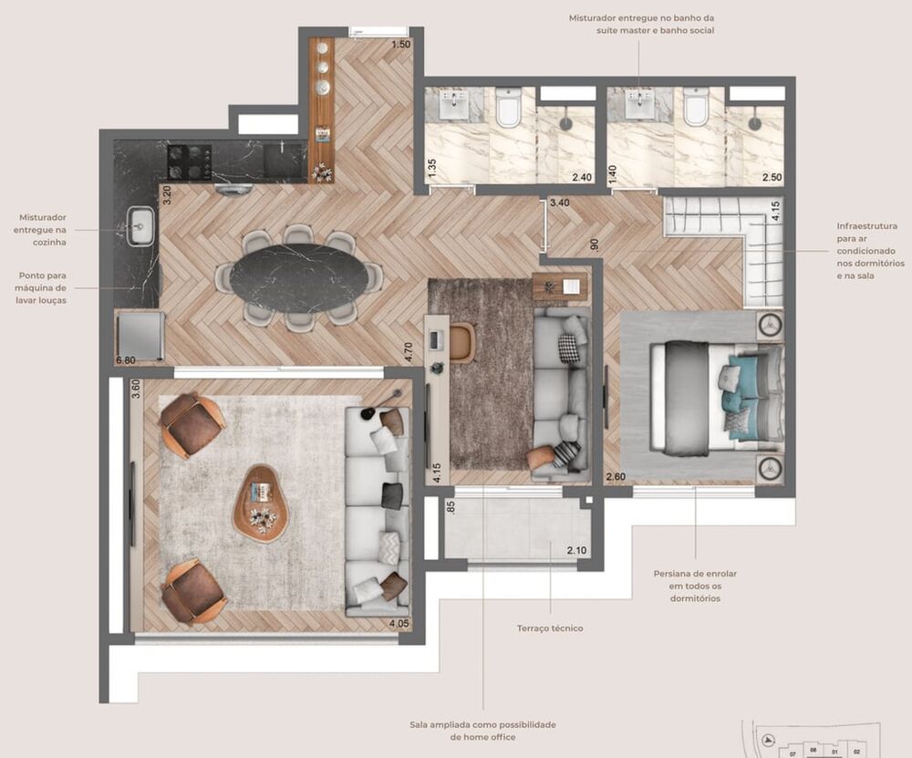 Apartamento, 2 quartos, 80 m² - Foto 8