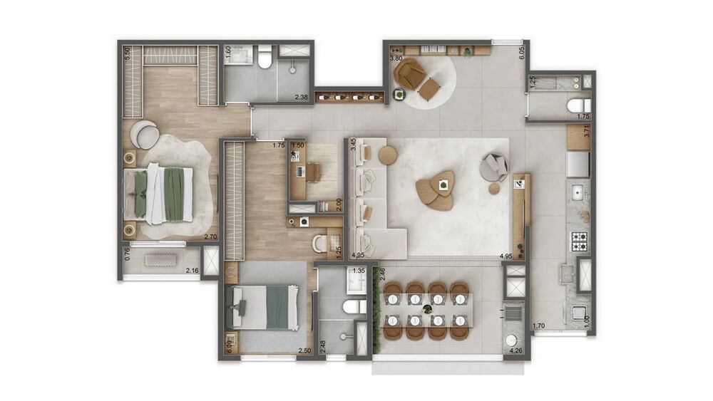 Apartamento à venda com 3 quartos, 127m² - Foto 3