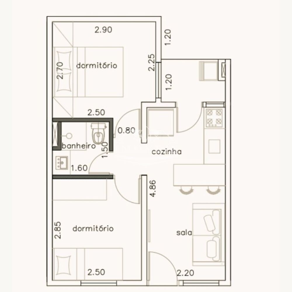 Apartamento, 2 quartos, 37 m² - Foto 5