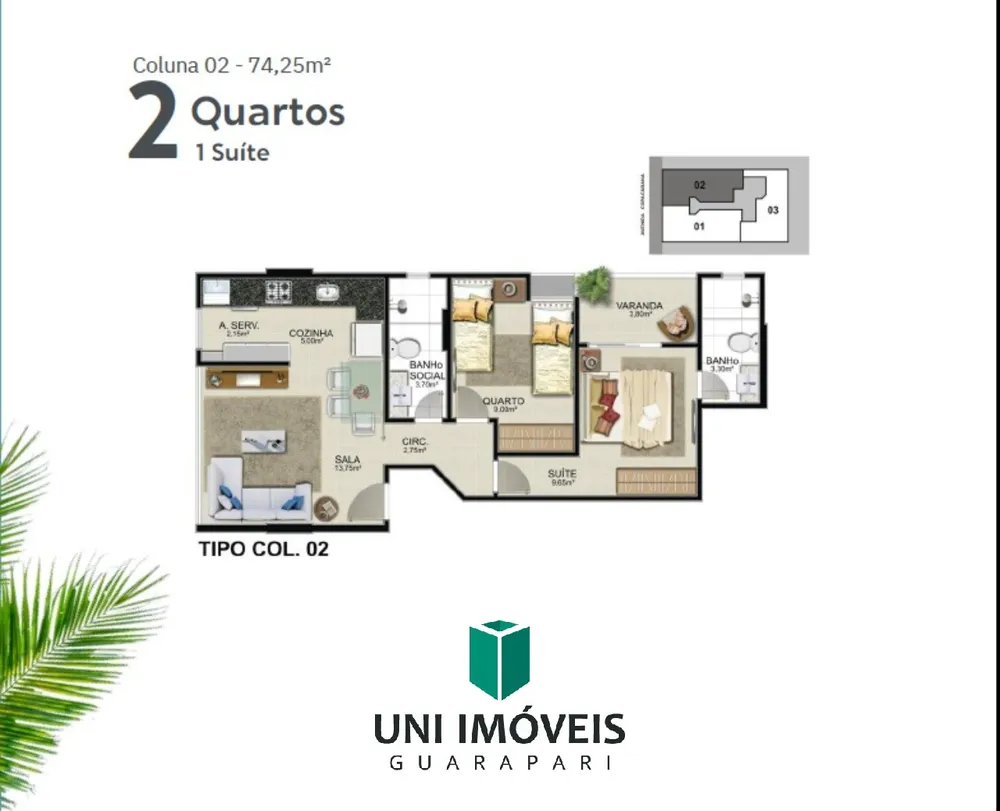 Apartamento, 2 quartos, 58 m² - Foto 7