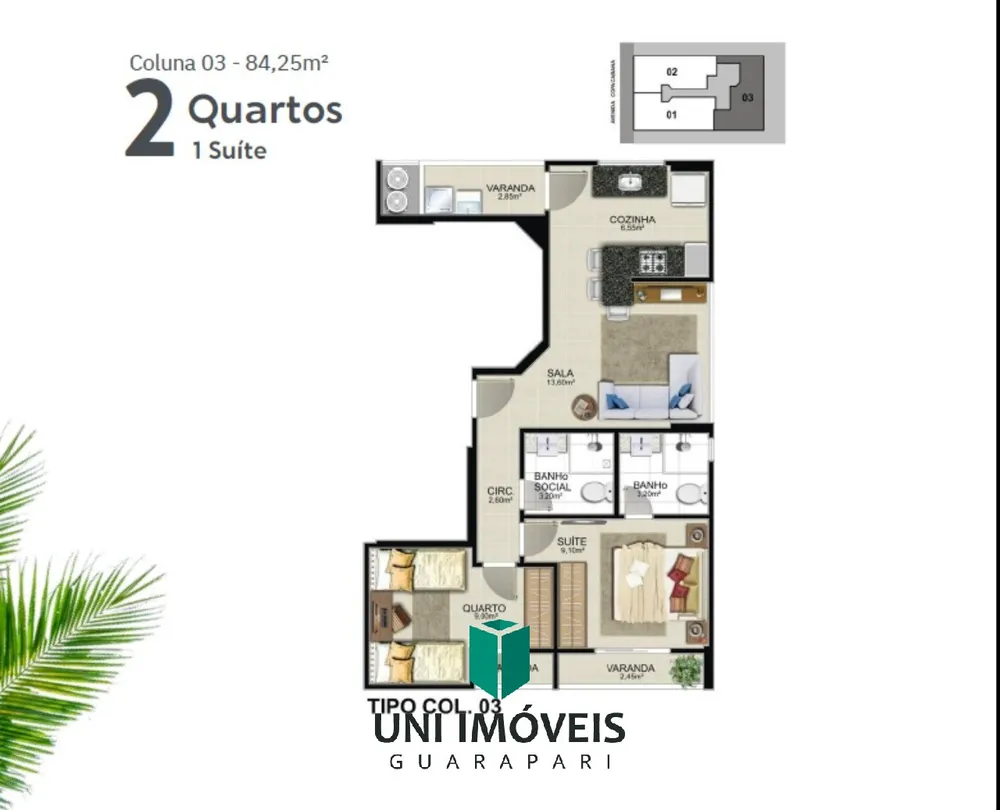 Apartamento, 2 quartos, 58 m² - Foto 8