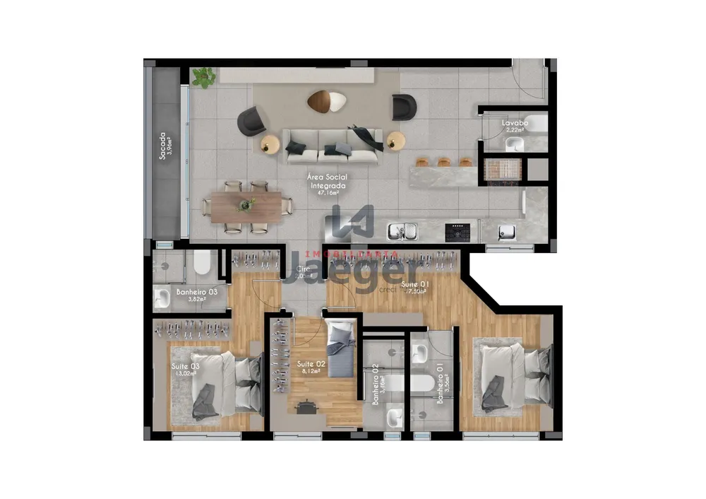 Apartamento, 3 quartos, 125 m² - Foto 6