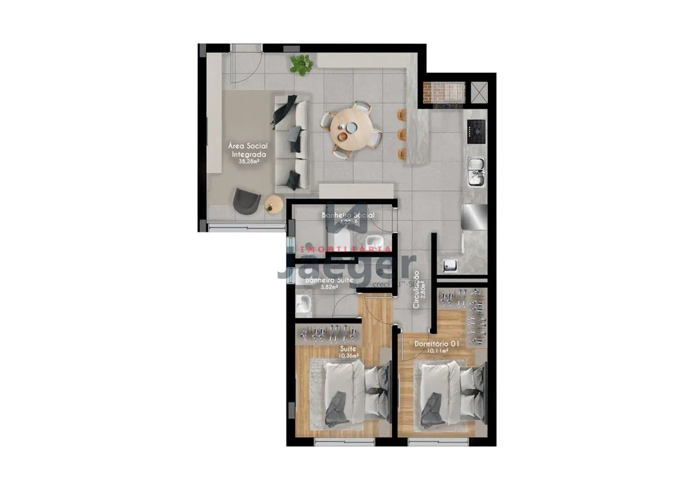 Apartamento, 2 quartos, 43 m² - Foto 7
