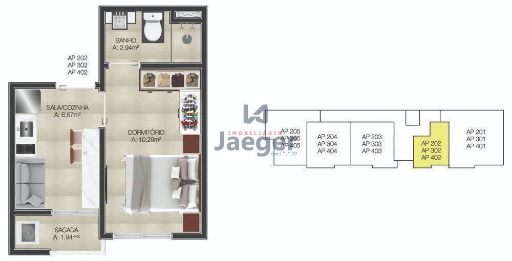Apartamento à venda com 1 quarto, 26m² - Foto 3