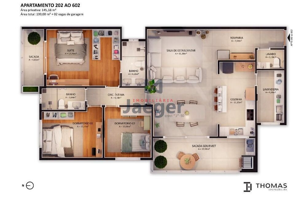 Apartamento, 3 quartos, 145 m² - Foto 1