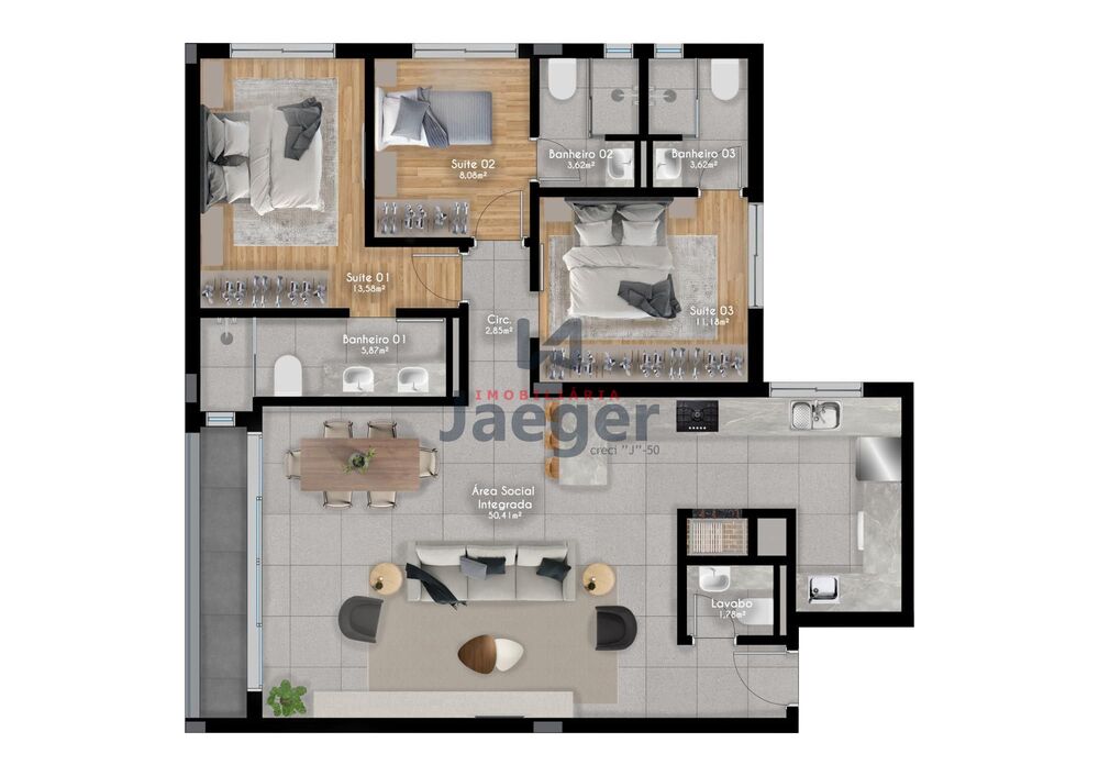 Apartamento, 3 quartos, 62 m² - Foto 3