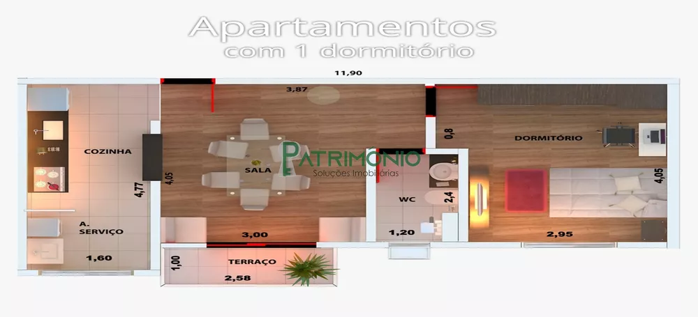 Apartamento à venda com 2 quartos, 55m² - Foto 2