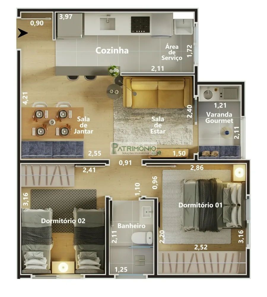 Apartamento, 2 quartos, 49 m² - Foto 4
