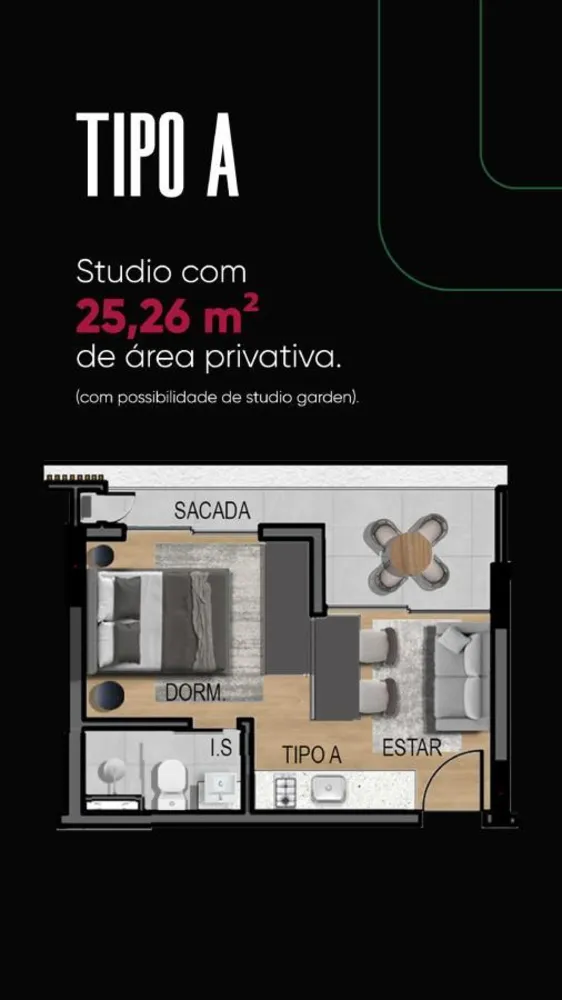 Apartamento, 1 quarto, 22 m² - Foto 3