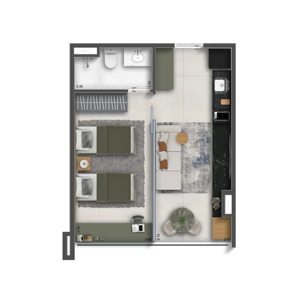Apartamento, 2 quartos, 33 m² - Foto 7