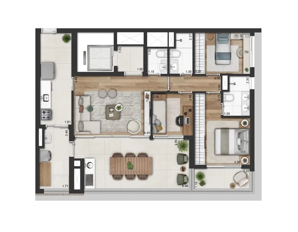 Apartamento, 3 quartos, 112 m² - Foto 2