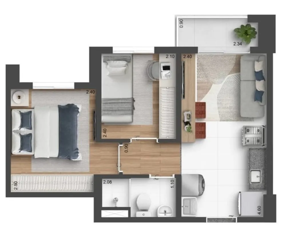 Apartamento, 2 quartos, 37 m² - Foto 11