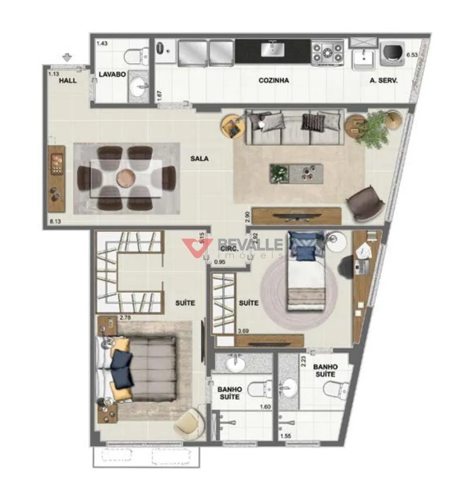 Apartamento, 2 quartos, 73 m² - Foto 2
