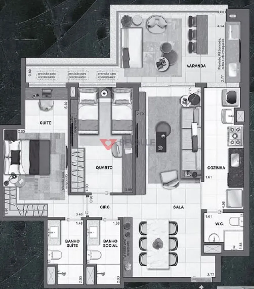 Apartamento, 2 quartos, 95 m² - Foto 2