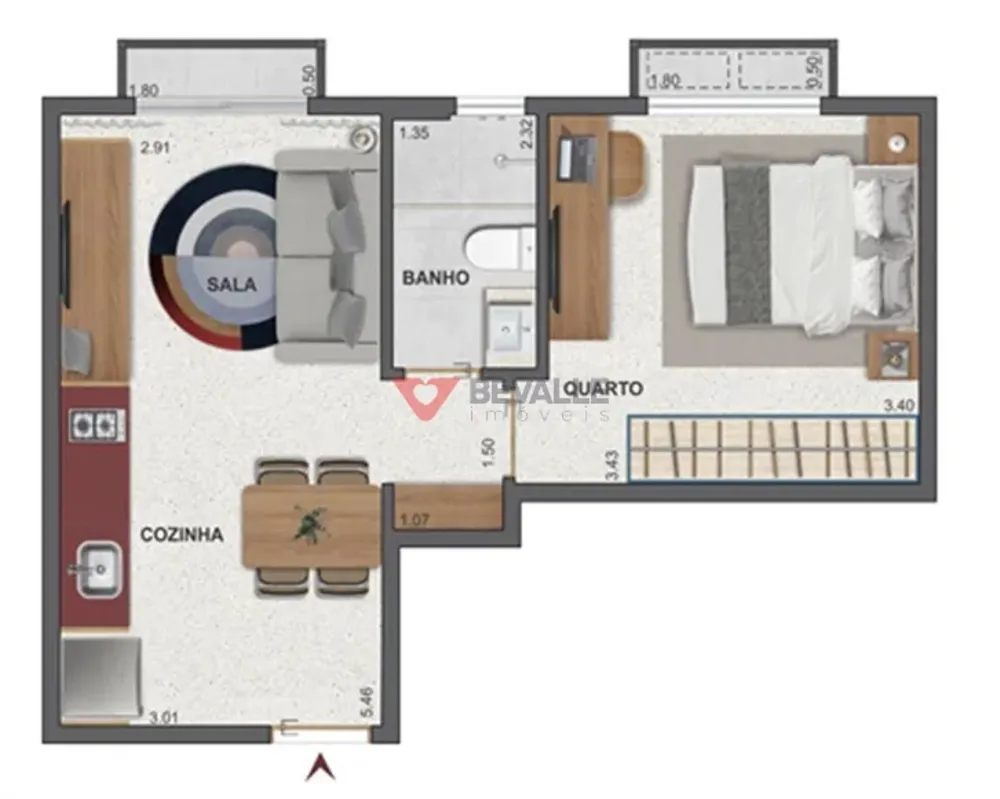 Apartamento, 1 quarto, 35 m² - Foto 8