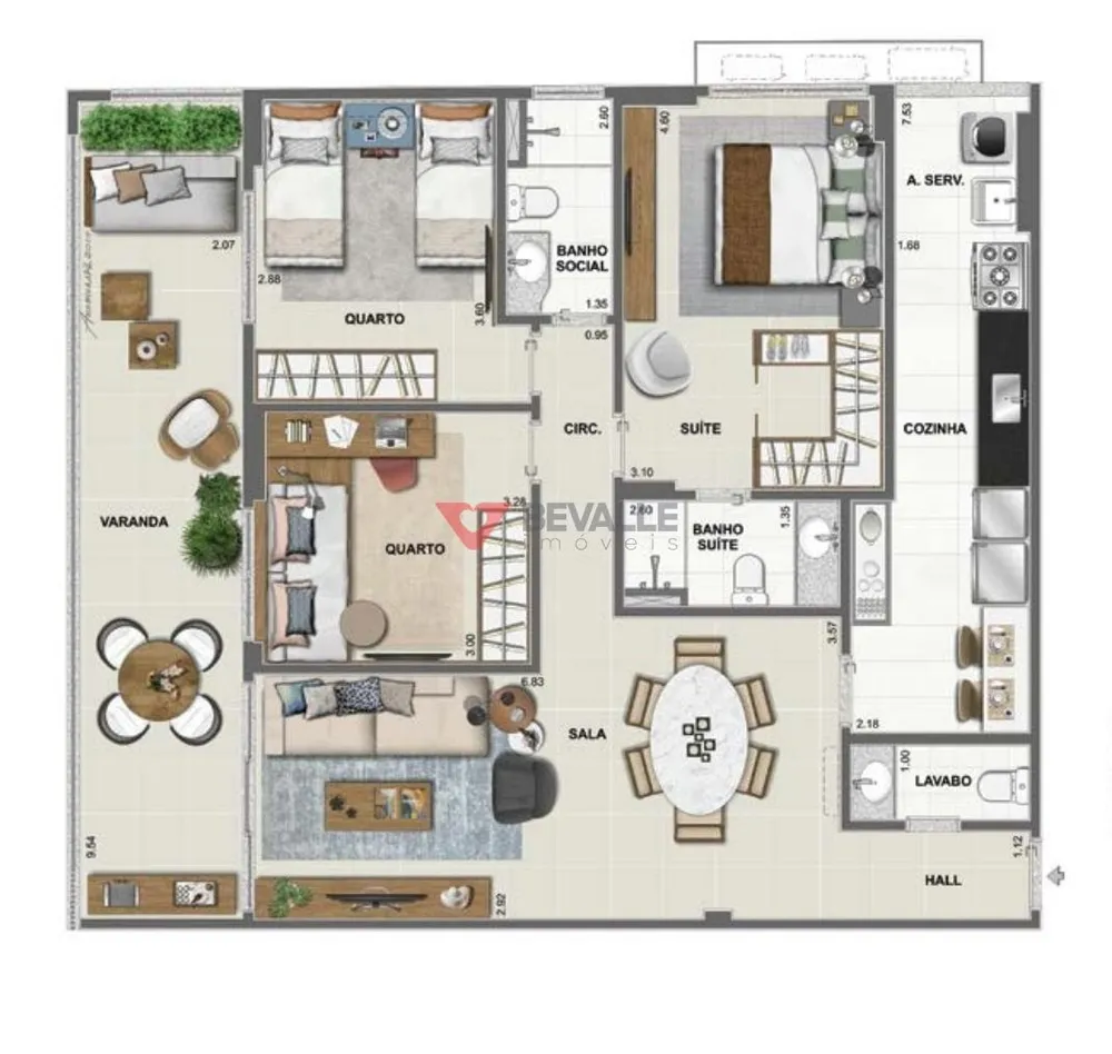 Apartamento, 3 quartos, 106 m² - Foto 2