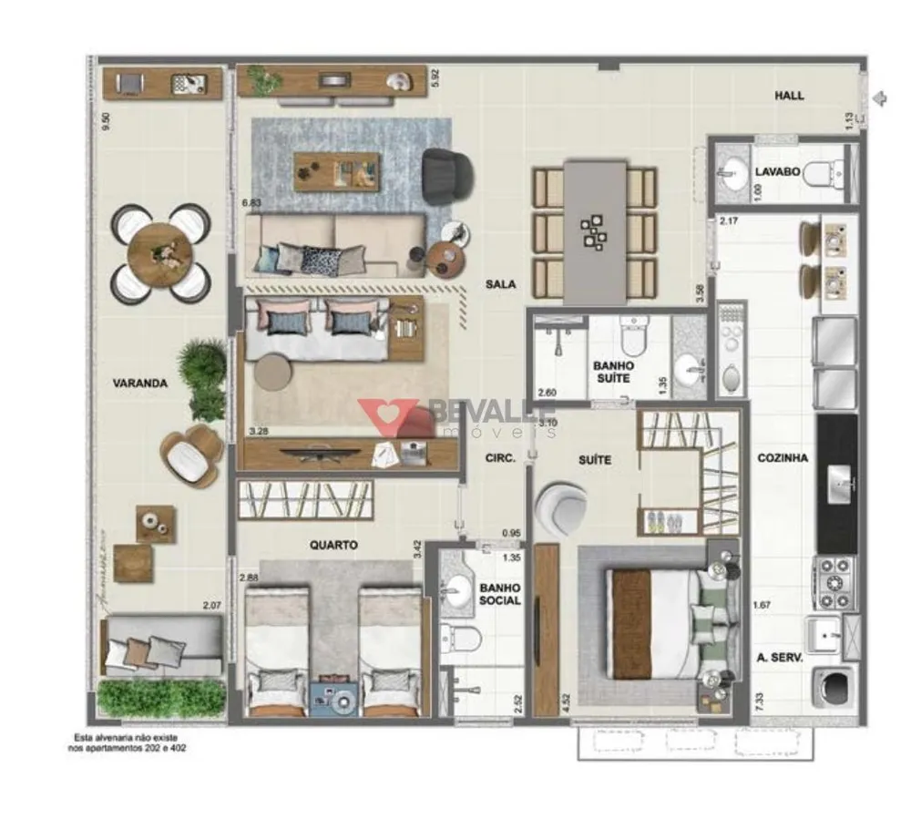 Apartamento, 2 quartos, 105 m² - Foto 2